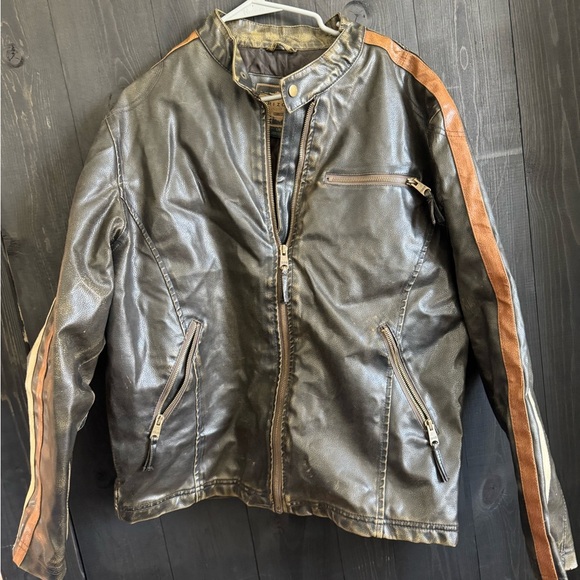 Arizona Jean Company Men's Dark Brown Jacket with Tan Stripes - Picture 1 of 3